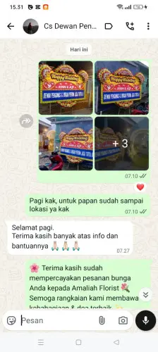 Testimonial Papan Bunga Pernikahan solok